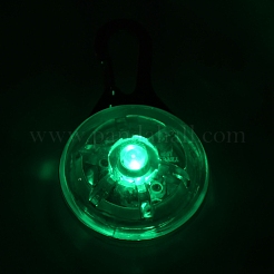 プラスチック＆鉄LEDカラーライト  カラビナクリップドッグライト  ペット用品  半円  内蔵バッテリー  透明  53mm  ペンダント：32.5x22mm  穴：15.5x6mm&nbsp;AJEW-P080-02