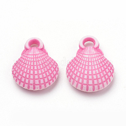 クラフトスタイルのアクリルパーツ  ホタテ貝  ミックスカラー  17.5x13x4mm  穴：2.5mm  約950個/500g&nbsp;MACR-T004-13