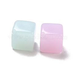 不透明なアクリルビーズ  キューブ  ミックスカラー  10x10x10mm  穴：1.5mm&nbsp;SACR-E003-02