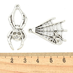 ハロウィーンテーマのチベットスタイルの合金ペンダント13個。  混合図形  17~40x13~31x2~6mm  穴：1.4~2.5mm&nbsp;FIND-U010-15