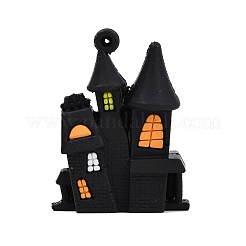 ハロウィーンのテーマ pvc プラスチック ペンダント  城  49x37.5x16.5mm  穴：2mm&nbsp;KY-Z001-001D