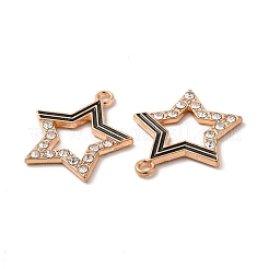 合金エナメルチャーム  クリスタルラインストーン付き  星のチャーム  ライトゴールド  22.5x20.5x2mm  穴：1.8mm&nbsp;FIND-G048-04KCG