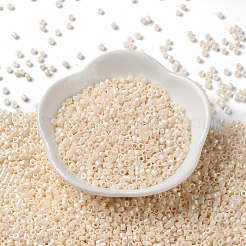 焼付塗装ガラスシードビーズ  シリンダー  パパイヤホイップ  2.5x2mm  穴：1.4mm  約5039個/50g&nbsp;X-SEED-S042-15A-02