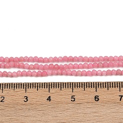 天然石ピンクオパールビーズ連売り  多面カット  ラウンド  2~2.5mm  穴：0.6mm  約170~173個/連  14.57~15.20''（37~38.6センチメートル）&nbsp;G-F806-A01-2mm