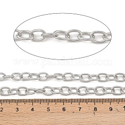 変色しにくい304ステンレススチールアズキチェーン  溶接されていない  スプールで  オーバル  ステンレス鋼色  8x6x1.2mm  約82.02フィート（25m）/ロール&nbsp;CHS-R009-12