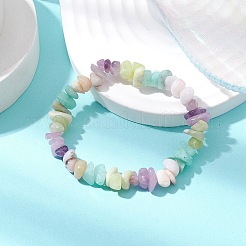 女性用天然宝石チップストレッチブレスレット  内径：2-1/4インチ（5.8cm）&nbsp;BJEW-JB11019-02