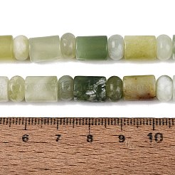 天然岫岩のヒスイのビーズ連売り  バレル＆ロンデル  8x10mm  穴：0.9~1.2mm  約50~52個/連  14.57~15.35インチ（37~39cm）  ロンデル：8x4.5~5mm&nbsp;G-Q616-09E-02