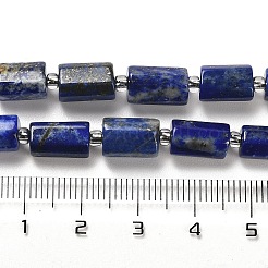 天然石ラピスラズリビーズ連売り  シードビーズで  多面カット  コラム  8.5~11x5.5~6.5mm  穴：1mm  約14~15個/連  7.48''（19cm）0&nbsp;G-N327-06-13