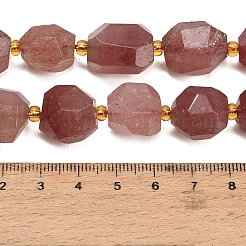 天然石ストロベリークォーツビーズ連売り  多面カット  ナゲット  シードビーズで  13~20x12~16x11~15mm  穴：1.4mm  約19~22個/連  14.96''（38センチメートル）&nbsp;GG-CBA93B2-A01-01