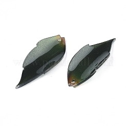 プラスチックチャーム  葉  ダークスレートグレー  28.5x12x3mm  穴：1mm&nbsp;KY-N015-043