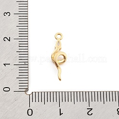 真鍮製マイクロパヴェキュービックジルコニアペンダント  スネークチャーム  ゴールドカラー  18.5x5.5x3mm  穴：1.2mm&nbsp;LS-KK-M321-01E-G01
