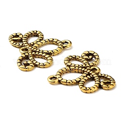 合金コネクター  花  カドミウムフリー＆ニッケルフリー＆鉛フリー  アンティーク黄金  21x21x1.5mm  穴：1mm&nbsp;LS-PALLOY-EA11609Y-AG-NF