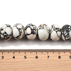 合成ターコイズビーズ連売り  染め  ロンデル  パパイヤホイップ  14~15x9~11mm  穴：1mm  約38個/連  15.55''（39.5センチメートル）&nbsp;G-F791-E01-02B