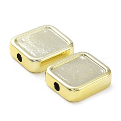 アクリルビーズ  CCBプラスチックビーズ  正方形  ゴールドカラー  14x12.5x4mm  穴：2mm&nbsp;PACR-C003-01G