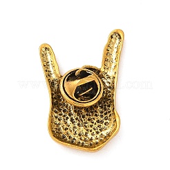 チベット風ジェスチャー合金ブローチ  バックパック服用  アンティーク黄金  33x23x4mm&nbsp;JEWB-C030-02AG