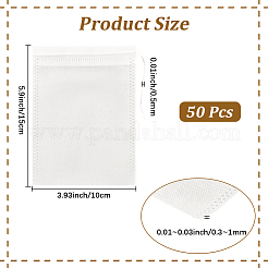 不織布の再利用可能な巾着袋50個  長方形  ホワイト  15x10x0.03cm&nbsp;ABAG-CN0001-55
