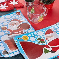 8 シート 8 スタイル クリスマスをテーマにした PVC 静的ステッカー  窓の装飾用  カラフル  トナカイ＆雪だるま＆ギフトボックス＆サンタクロース柄  カラフル  294x196x0.2mm  シッカー: 7~238x7~248mm  1枚/スタイル&nbsp;STIC-GF0001-15