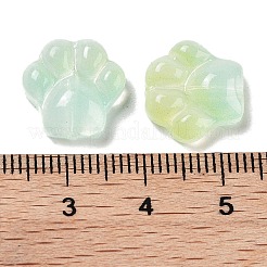 手作りランプワークビーズ  猫の足  ダークシーグリーン  13.5x13.5x5mm  穴：1mm&nbsp;LAMP-CJC0008-10C