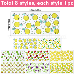 8個 8スタイル PVCプラスチック 防水装飾ステッカーラベル  混合図形  250x120x0.2mm  1個/スタイル&nbsp;DIY-SP0004-93C