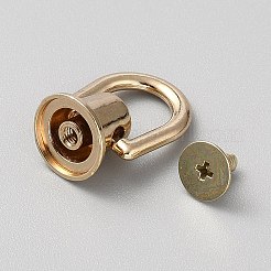 合金サスペンションクラスプ  ねじ込み式リングリベット  diyの電話ケース  レザークラフト  ハンドバッグ  財布アクセサリー  ゴールドカラー  2.1x1.2x0.9cm  内径：0.9x0.95のCM&nbsp;FIND-TAC0017-52G