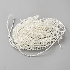 ABSプラスチックパールボールチェーン  フローラルホワイト  3mm  約32.81フィート（10m）/バンドル&nbsp;AJEW-WH20130-65