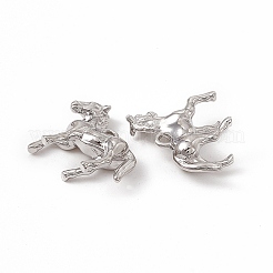 真鍮チャーム  カドミウムフリー＆ニッケルフリー＆鉛フリー  馬のチャーム  プラチナメッキ  16x19x5mm  穴：1.5mm&nbsp;KK-K271-21P
