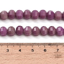 天然石ホワイトジェイドビーズ連売り  カボチャ  染め  多面カット  オールドローズ  7.5~8x6~6.5mm  穴：1.1mm  約57個/連  14.57''（37センチメートル）&nbsp;GG-CBA9106-02F