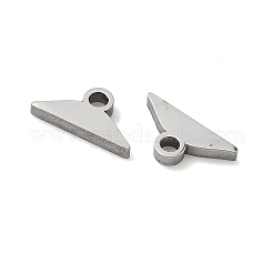 304ステンレススチールチャーム  三角形  ステンレス鋼色  6x12x2mm  穴：2mm&nbsp;STAS-P433-12A-P