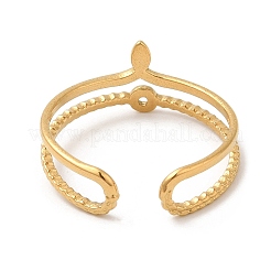 304ステンレススチール中空ノットオープンカフリング女性用  18KGP本金メッキ  内径：18.2mm&nbsp;STAS-D085-02G