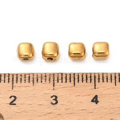 304ステンレススチールビーズ  キューブ  イオンプレーティング（ip）  18KGP本金メッキ  4.5x4x3.8mm  穴：1.2mm&nbsp;STAS-D204-10G