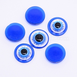 透明なフラットバック樹脂カボション  フラットラウンド  藤紫色  18x5mm&nbsp;RESI-WH0009-76G