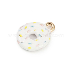 合金エナメルチャーム  ゴールドカラー  ドーナツ  14x10.5x2.7mm  穴：1.6mm&nbsp;PALLOY-R158-05G-06