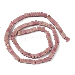 天然石ロードナイトビーズ連売り  正方形  4.5x4.5x2.5mm  穴：1mm  約46~51個/連  14.57~15.35''（37~39センチメートル）&nbsp;G-A280-C05-01