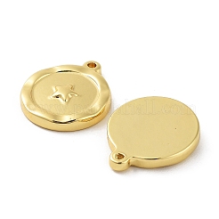 304ステンレスペンダント  フラットラウンドのチャーム  18KGP本金メッキ  スター  18x15x2.5mm  穴：1.5mm&nbsp;STAS-F304-03G-04