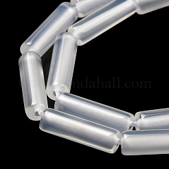 天然ホワイトアゲート瑪瑙ビーズ連売り  コラム  12.5~14x4~4.5mm  穴：1mm  約28~29個/連  15.35~15.55インチ（39~39.5cm）&nbsp;G-G006-A07-01