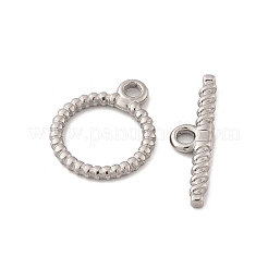 304ステンレススチールトグル留め具  リング  ステンレス鋼色  リング：19.5x16x2mm  バー：6.5x24x2mm  穴：2mm&nbsp;STAS-B081-03P