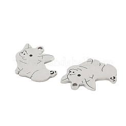 ステンレスペンダント201個  レーザー切断  18KGP本金メッキ  豚のチャーム  14x15x1mm  穴：1.4mm&nbsp;STAS-Z195-02P-06