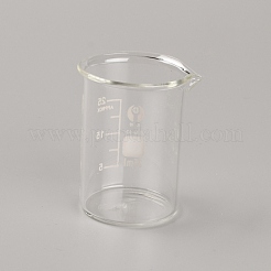 ガラスビーカー計量カップ  目盛り付き測定  ラボ用  透明  4.2x3.8x5.1cm  容量：25ミリリットル&nbsp;TOOL-WH0128-37A