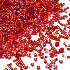 ミユキシードビーズミックス 50g  日本製シードビーズ  混合形状  レッド  1~9x1.5~2mm  穴：0.5~1mm&nbsp;SEED-PA0001-35B