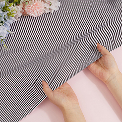 ストライプ柄コットン生地1枚  衣料品用  ブラック  160x100x0.02cm&nbsp;DIY-DR0002-62