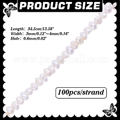 天然パールビーズ連売り  ポテト  アンティークホワイト  3~4mm  穴：0.6mm  約100個/連  13.58''（34.5センチメートル）&nbsp;PEAR-WH0012-01