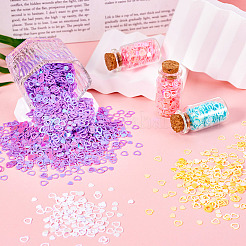 125g 5色のプラスチックスパンコールビーズ  縫製工芸品の装飾  ミックスカラー  6x6mm  25 G /カラー&nbsp;PVC-TA0001-05B