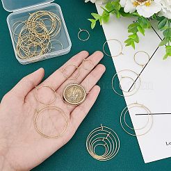304ステンレススチールワイングラスチャームリング  フープピアスパーツ  バスケットボールの妻のためのDIYの材料はピアスフープ  ゴールドカラー  74x72x17mm  60個/箱&nbsp;STAS-UN0001-72G