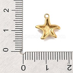イオンプレーティング（IP）304ステンレスペンダント  ヒトデ  14KGP本金メッキ  12x11.5x2.5mm  穴：1.2mm&nbsp;STAS-P379-15C-G