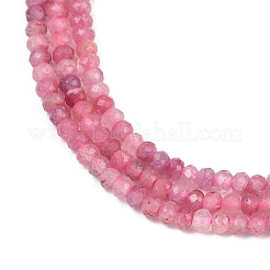 ファセットロンデル天然レッドトルマリンビーズ連売り  3x2mm  穴：1mm  約187個/連  15.5インチ&nbsp;G-F289-45