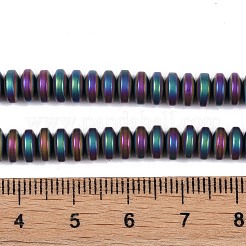 電気めっき合成非磁性ヘマタイト ビーズ 連売り  ディスク  ヒシビーズ  虹メッキ  6x3mm  穴：1mm  約135個/連  15.75''（40センチメートル）&nbsp;G-E618-08E