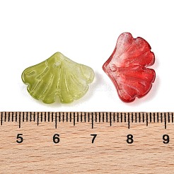 透明な手作りのランプワークビーズ  イチョウ葉  ミックスカラー  14.5x20x4.5mm  穴：1.2mm  約20個/セット&nbsp;LA-CBA5F4F-02