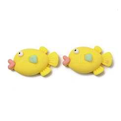 オペーク樹脂カボション  魚  きいろ  13x22x8mm&nbsp;LS-CRES-D001-01