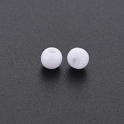不透明なアクリルビーズ  ラウンド  ホワイト  4x3mm  穴：1.6mm  約1500個/50g&nbsp;X-MACR-S371-11-A01