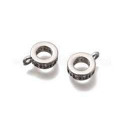 真鍮マイクロパヴェクリアキュービックジルコニアチューブベイル  プラチナ  10x7.5x2.7mm  穴：1.2mm&nbsp;KK-Z126-27P